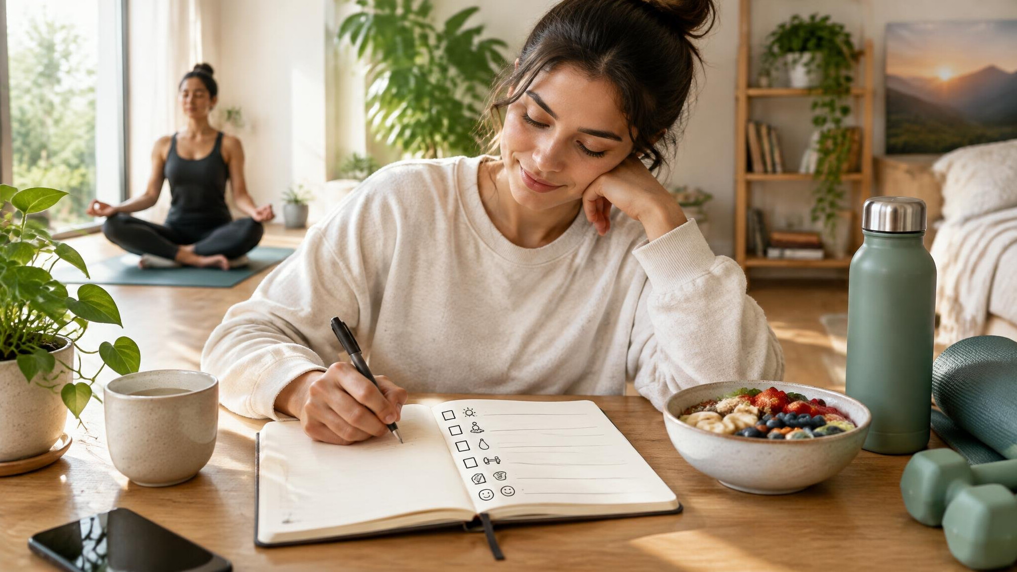 person journaling daily habits